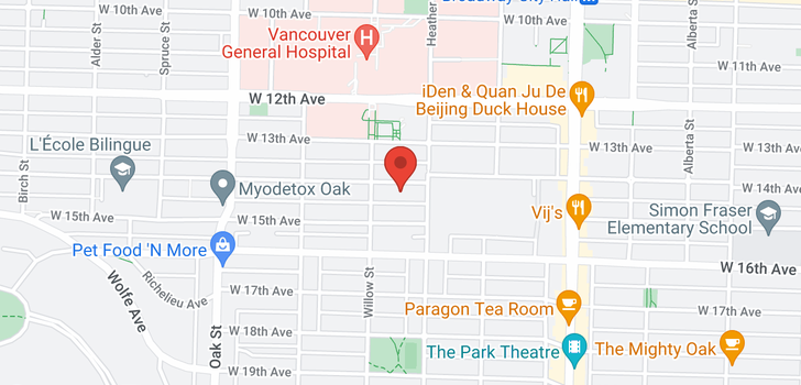 map of 301 736 W 14TH AVENUE